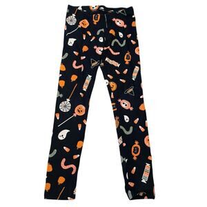 EUC Cat & Jack Girl 5T Halloween Leggings Black w/ Candy Ghosts Cake Pop
